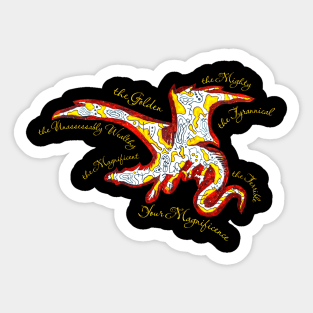 Smaug the golden dragon Sticker